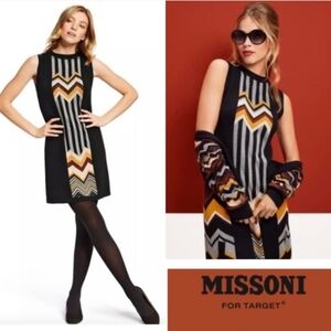 Missoni Vintage 70s Mod Retro Knit Shift Dress Size Small